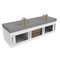 Castello Usa Thames 60-inch White Vanity Set with Gray Top and Gold Handles CB-MC-60W-GLD-20146-GR - alternate 7